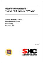 Measurement Report - Test of PV/T Module "PVtwin"
