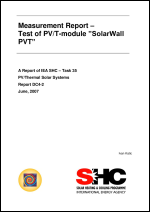 Measurement Report - Test of PVT Module SolarWall PVT